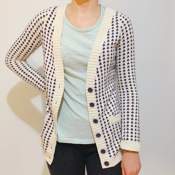 Urban Outfitters Clip Dot Boyfriend Cardigan - Picture 1 of 6